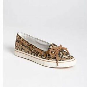 Sperry carline leopard boat shoes